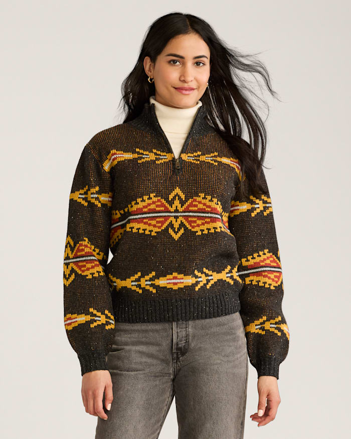 WOMEN'S QUARTER-ZIP MERINO SWEATER